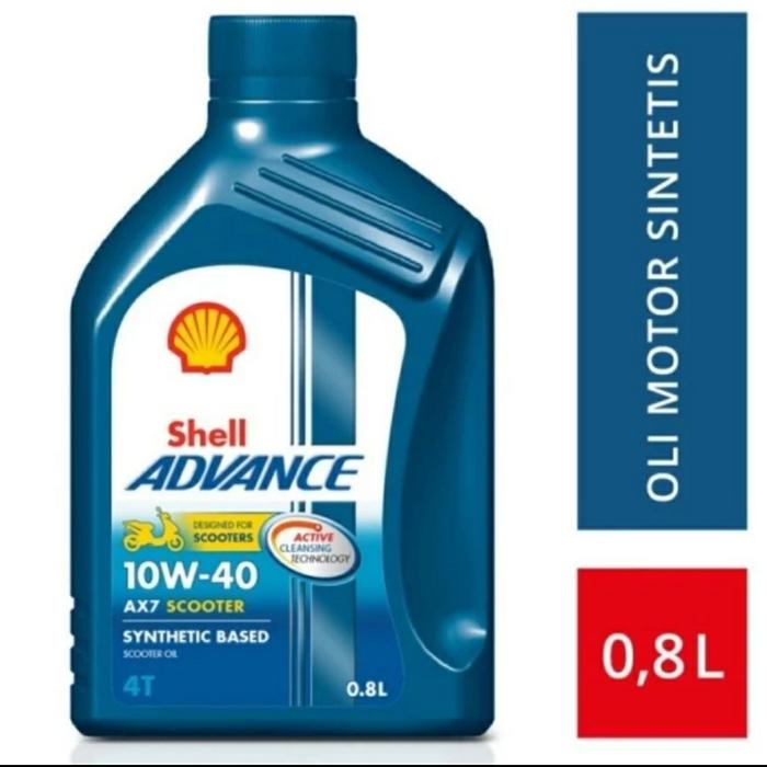 Oli Shell Advance AX7/AX 7 MATIC SCOOTER 10W40/10W-40 Api SN/MB (0.8L)